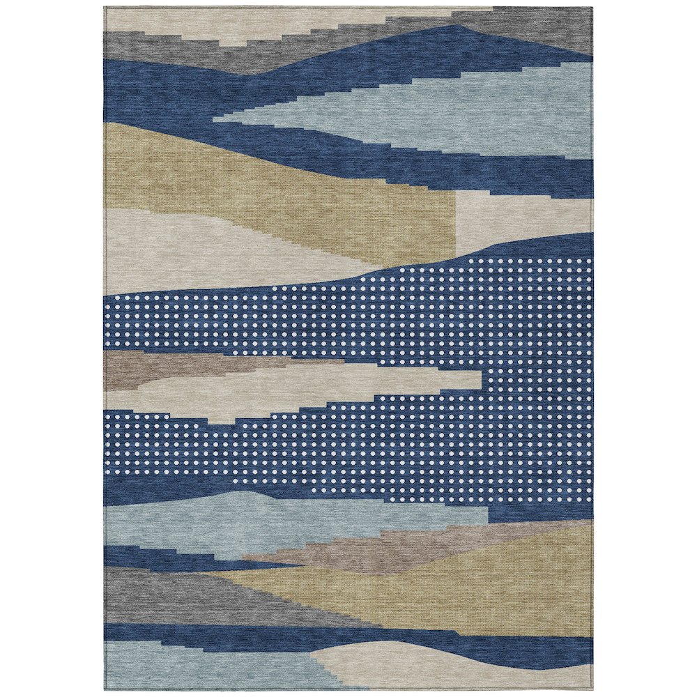 Machine Washable Indoor/Outdoor Chantille ACN2761 Blue 10' x 14' Rug. Picture 1