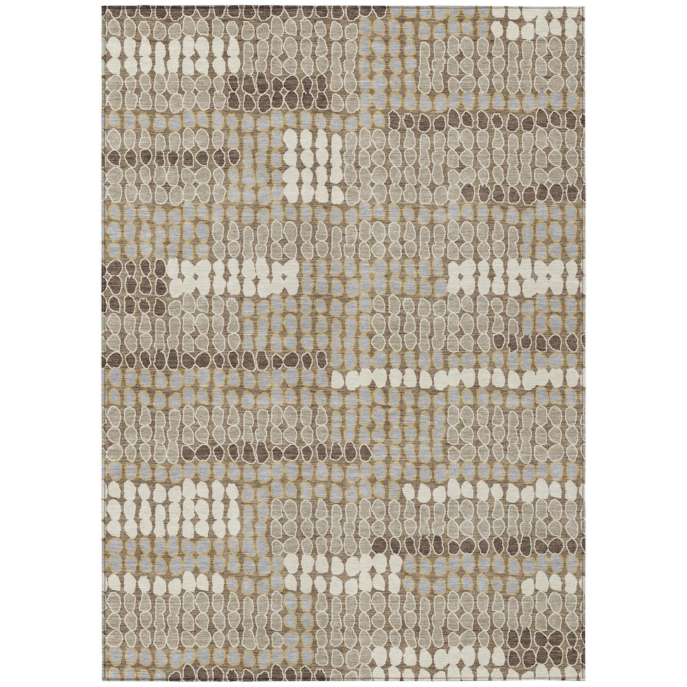 Machine Washable Indoor/Outdoor Chantille ACN2763 Brown 10' x 14' Rug. Picture 1