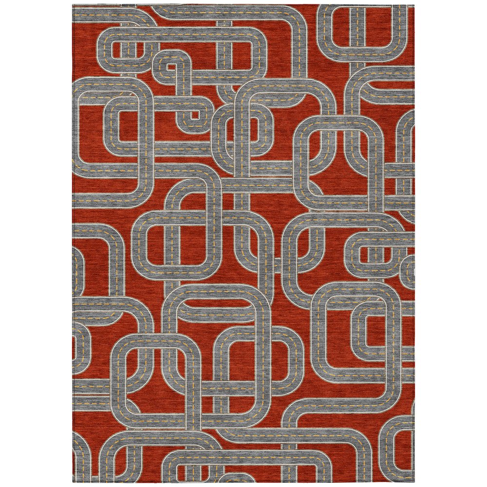 Machine Washable Indoor/Outdoor Chantille ACN2764 Red 10' x 14' Rug. Picture 1