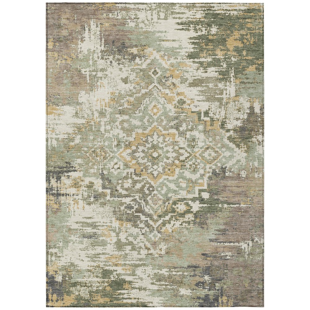 Machine Washable Indoor/Outdoor Chantille ACN2765 Green 10' x 14' Rug. Picture 1