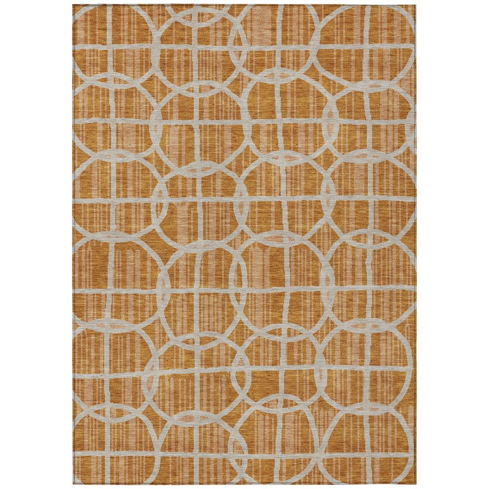 Machine Washable Indoor/Outdoor Chantille ACN2769 Orange 10' x 14' Rug. Picture 1
