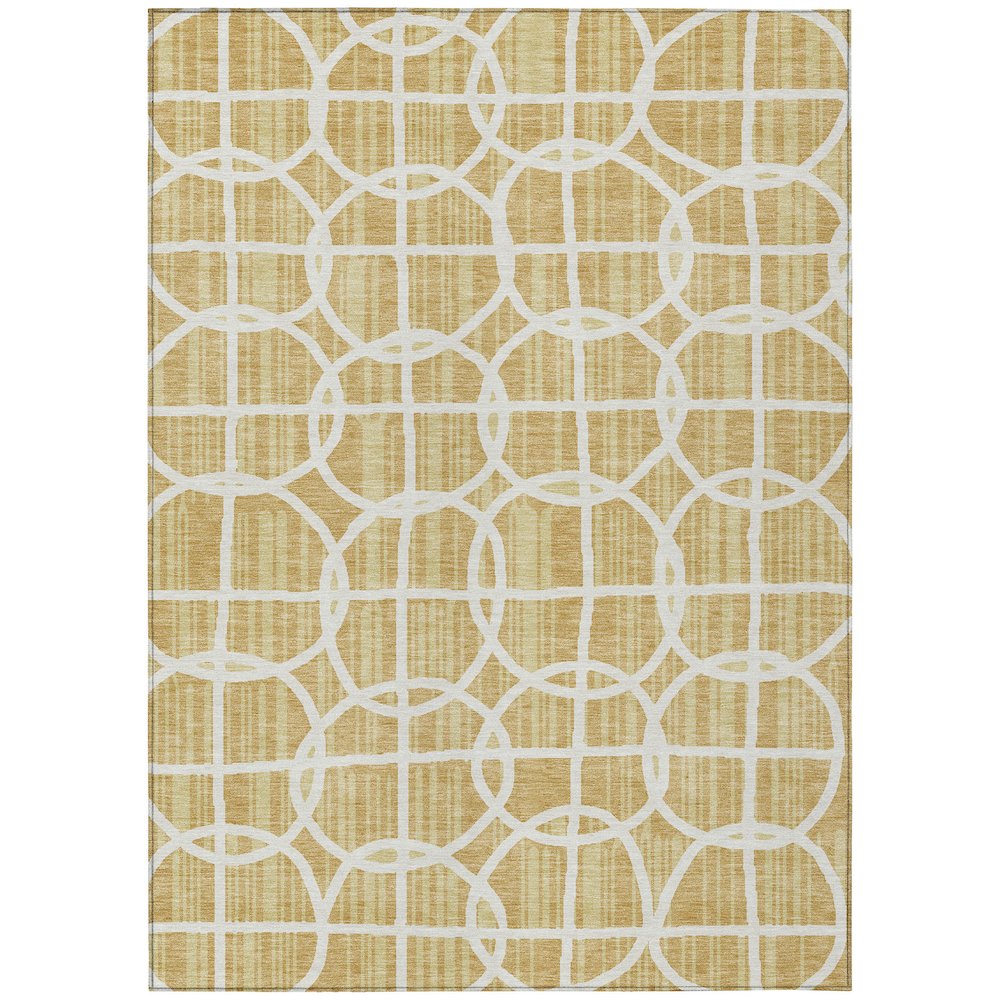 Machine Washable Indoor/Outdoor Chantille ACN2769 Gold 10' x 14' Rug. Picture 1
