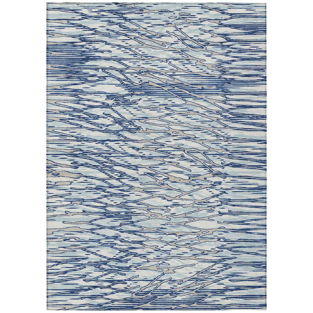 Machine Washable Indoor/Outdoor Chantille ACN2771 Blue 10' x 14' Rug. Picture 1