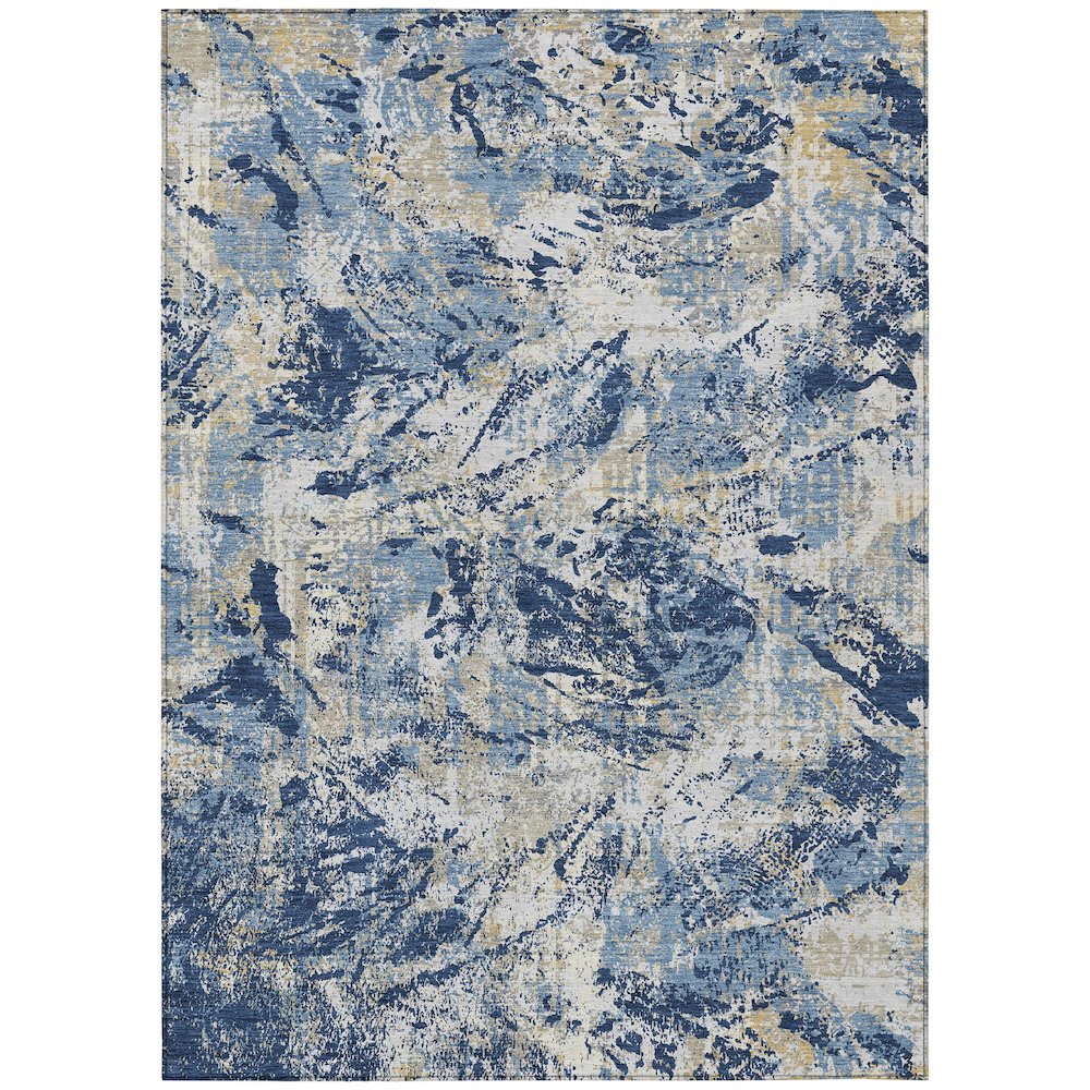 Machine Washable Indoor/Outdoor Chantille ACN2779 Blue 10' x 14' Rug. Picture 1