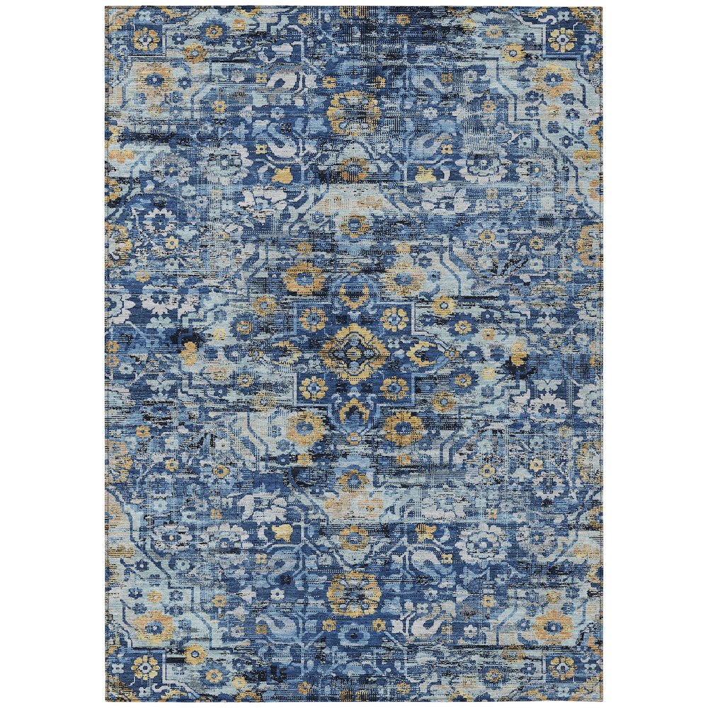 Machine Washable Indoor/Outdoor Chantille ACN2782 Blue 10' x 14' Rug. Picture 1