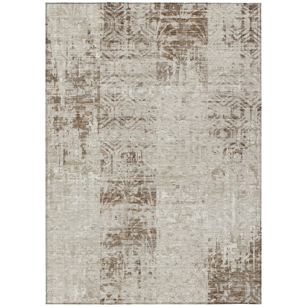Machine Washable Indoor/Outdoor Chantille ACN2785 Brown 10' x 14' Rug. Picture 1