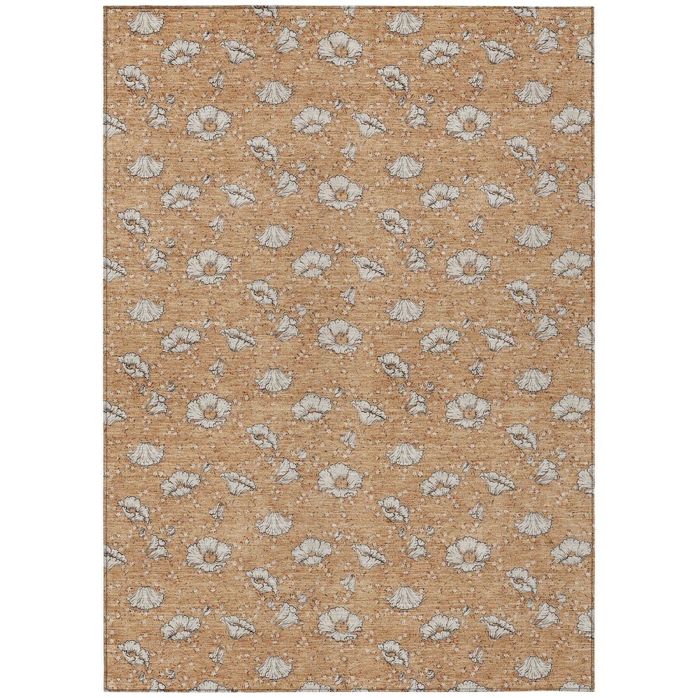 Machine Washable Indoor/Outdoor Chantille ACN2792 Orange 10' x 14' Rug. Picture 1