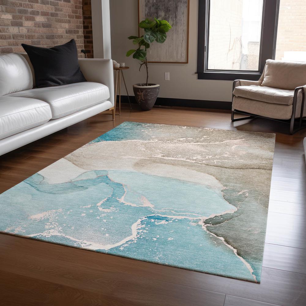 Chantille ACN517 Teal 9' x 12' Rug. Picture 6