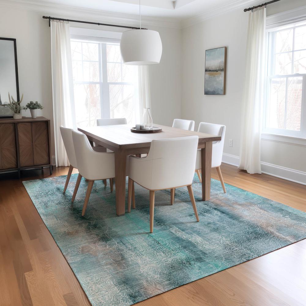 Chantille ACN537 Teal 9' x 12' Rug. Picture 7