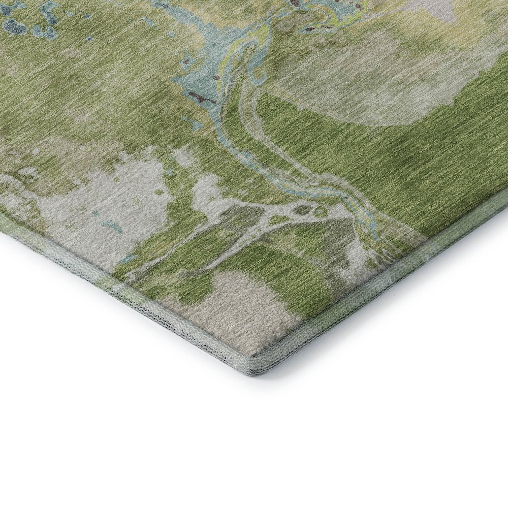 Premium Machine Washable Mayfield AMF1005 Green 5' x 7'6" Rug. Picture 3