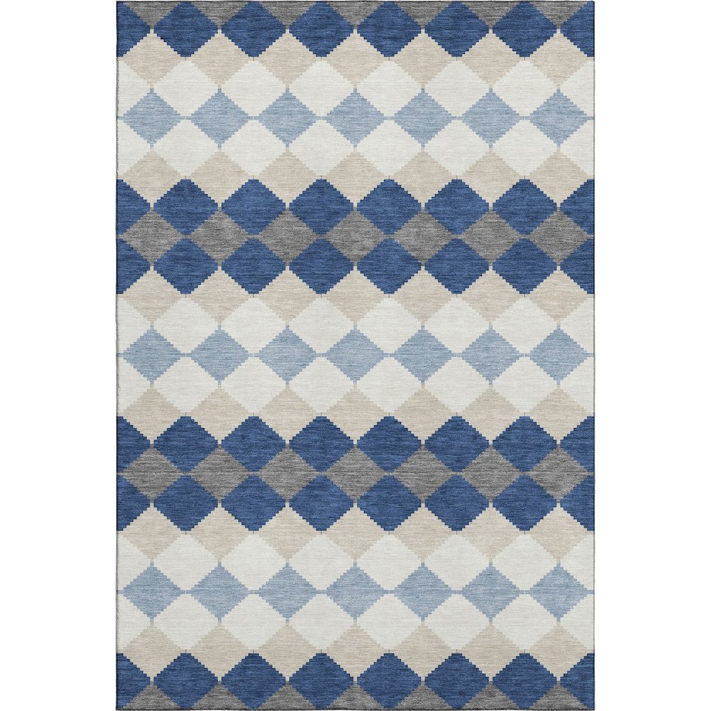 Premium Machine Washable Mayfield AMF1007 Navy 9' x 12' Rug. Picture 1