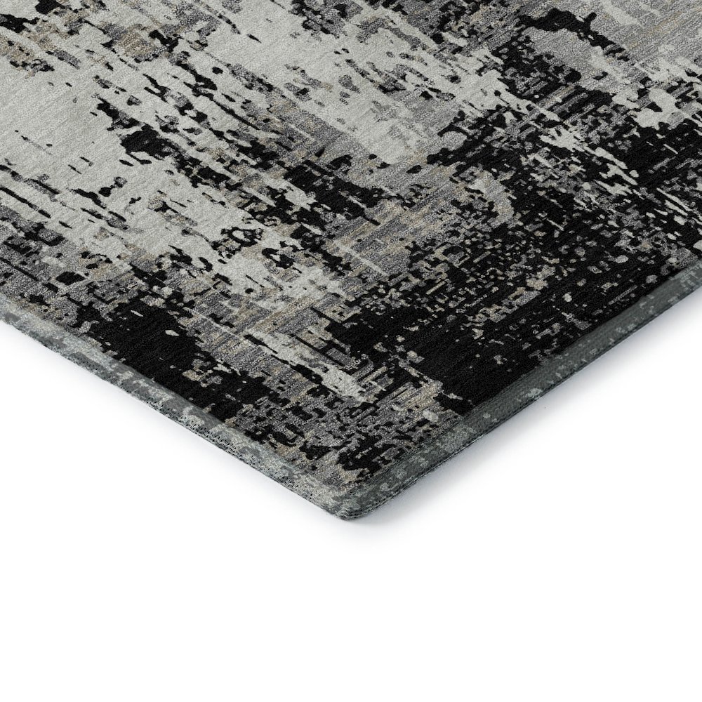 Premium Machine Washable Mayfield AMF1008 Black 5' x 7'6" Rug. Picture 3