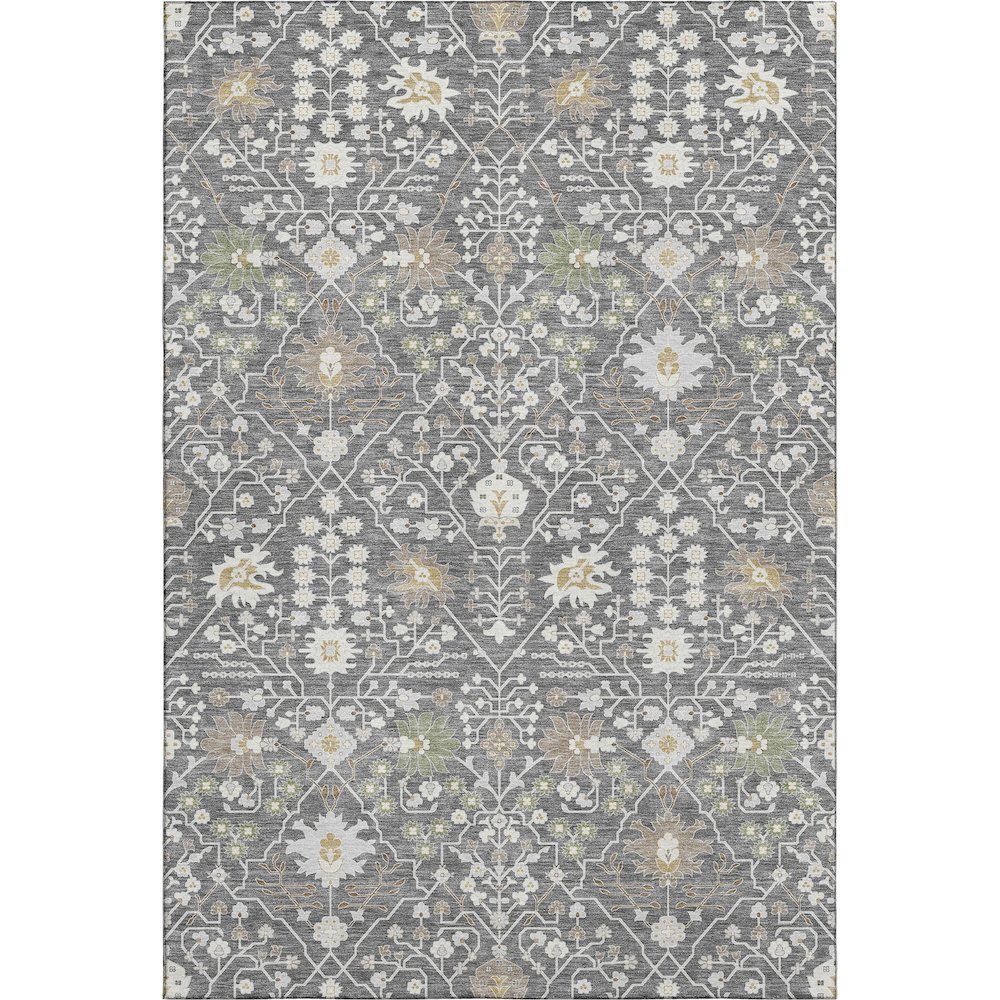 Premium Machine Washable Mayfield AMF1009 Charcoal 9' x 12' Rug. Picture 1