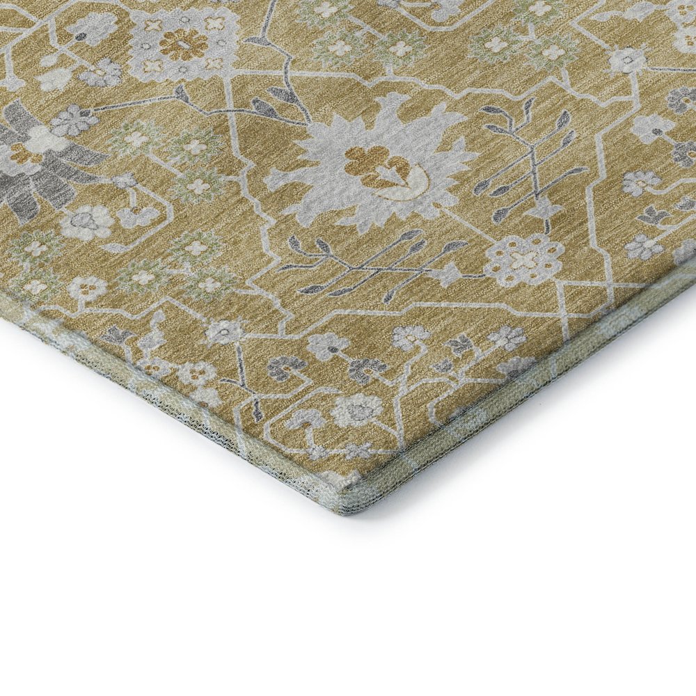 Premium Machine Washable Mayfield AMF1009 Gold 5' x 7'6" Rug. Picture 3