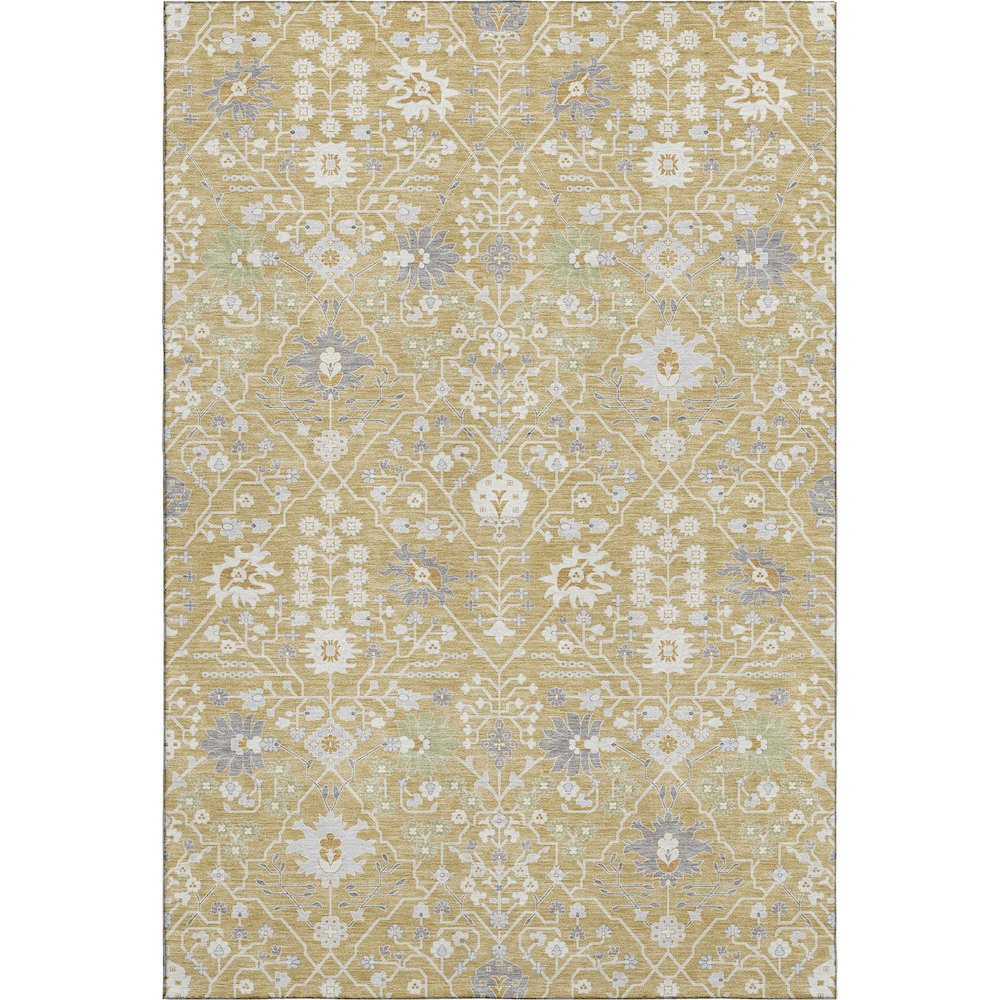 Premium Machine Washable Mayfield AMF1009 Gold 9' x 12' Rug. Picture 1