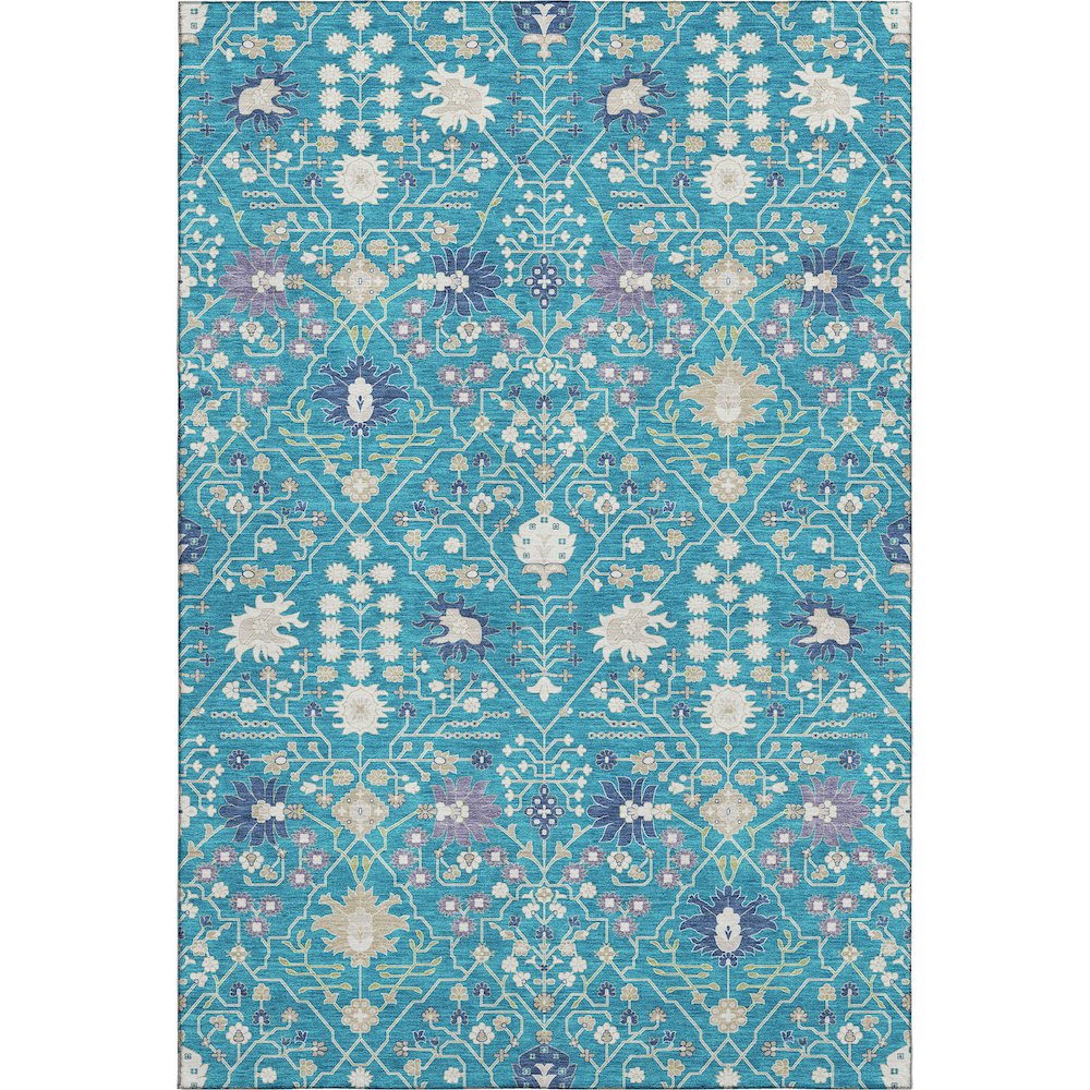 Premium Machine Washable Mayfield AMF1009 Teal 9' x 12' Rug. Picture 1