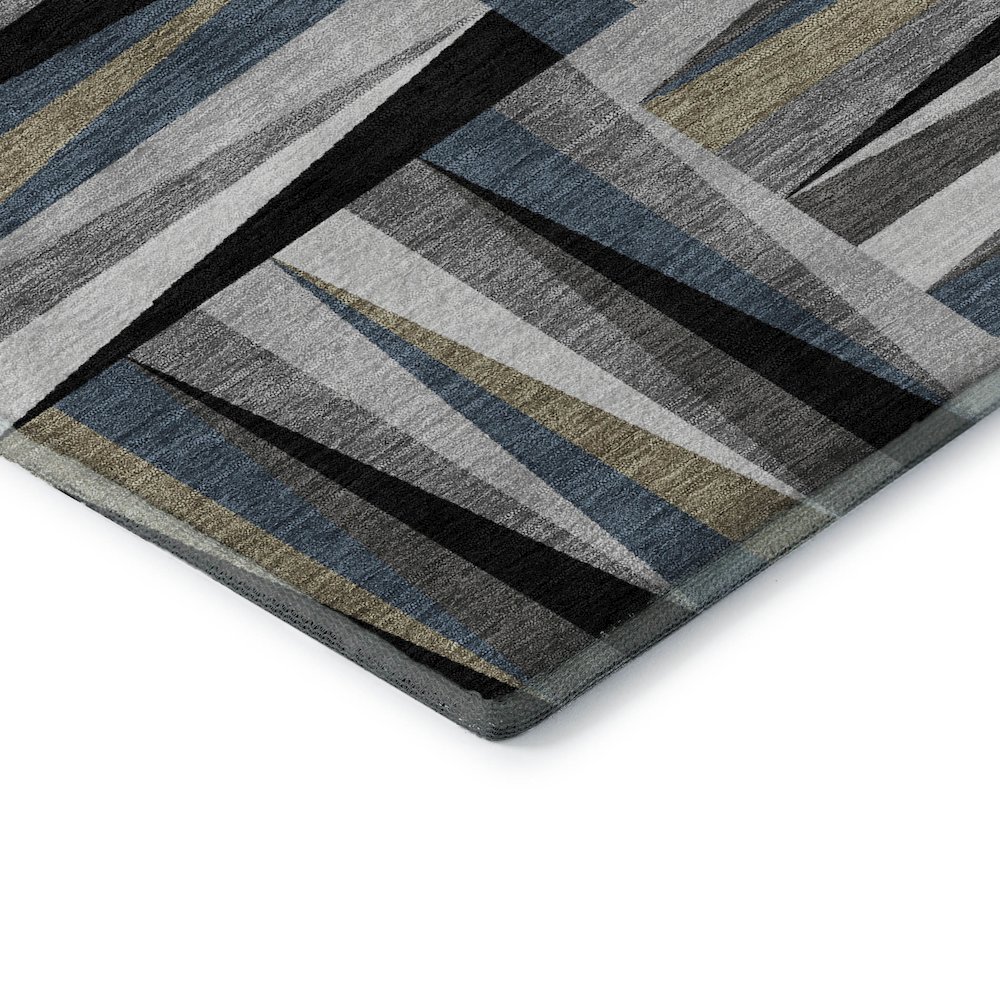 Premium Machine Washable Mayfield AMF1012 Black 5' x 7'6" Rug. Picture 3