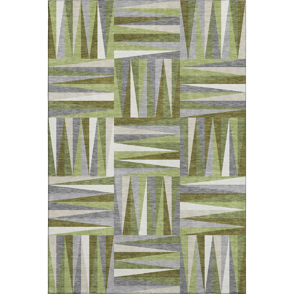 Premium Machine Washable Mayfield AMF1012 Green 9' x 12' Rug. Picture 1