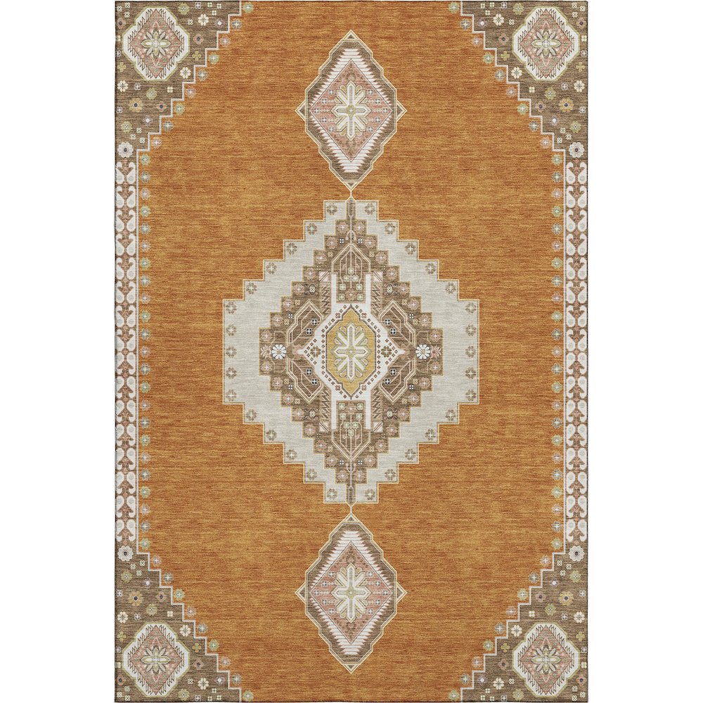 Premium Machine Washable Mayfield AMF1014 Copper 9' x 12' Rug. Picture 1