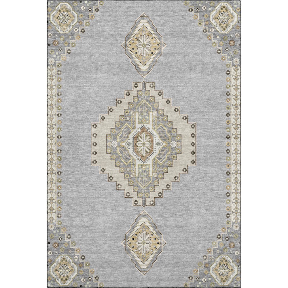 Premium Machine Washable Mayfield AMF1014 Gray 9' x 12' Rug. Picture 1