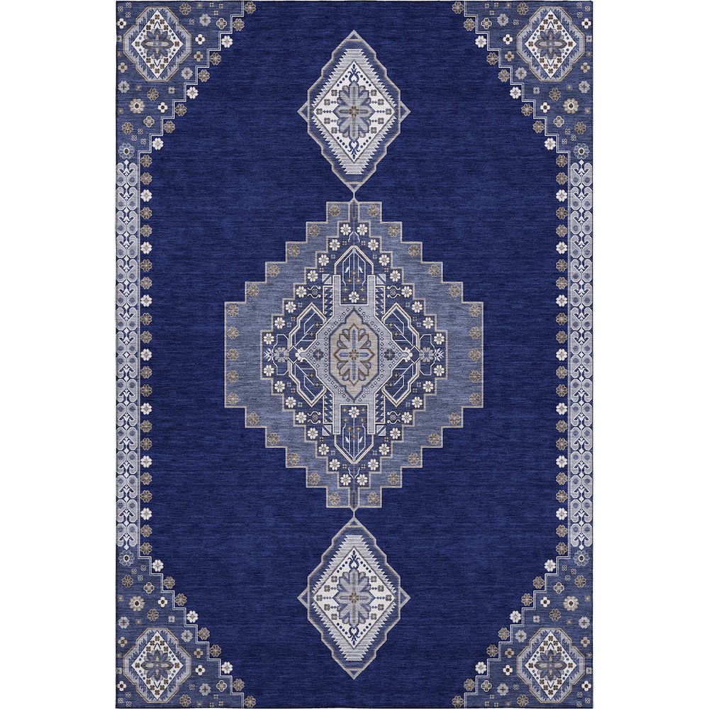 Premium Machine Washable Mayfield AMF1014 Navy 9' x 12' Rug. Picture 1