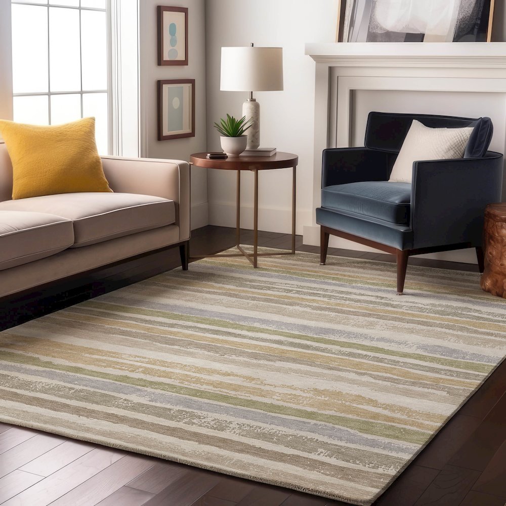 Premium Machine Washable Mayfield AMF1019 Ivory 9' x 12' Rug. Picture 5