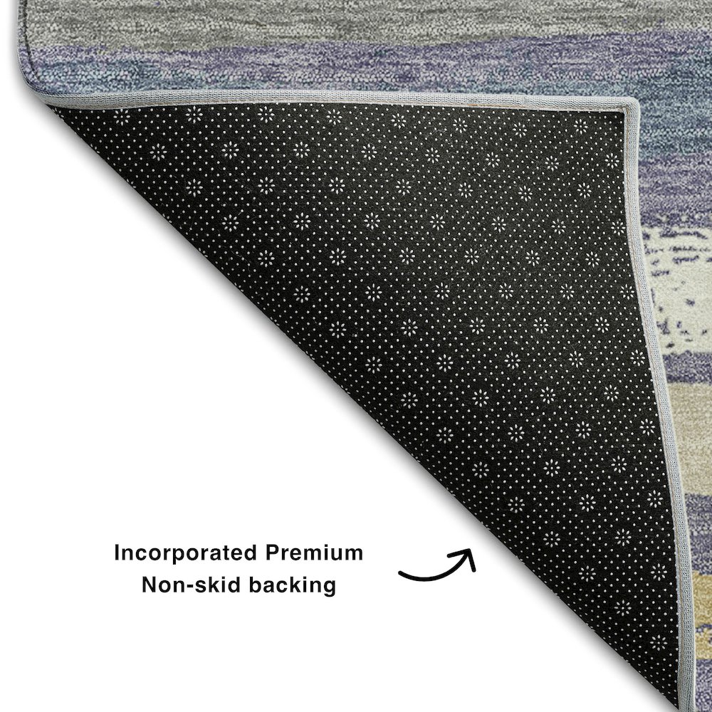 Premium Machine Washable Mayfield AMF1019 Purple 5' x 7'6" Rug. Picture 2