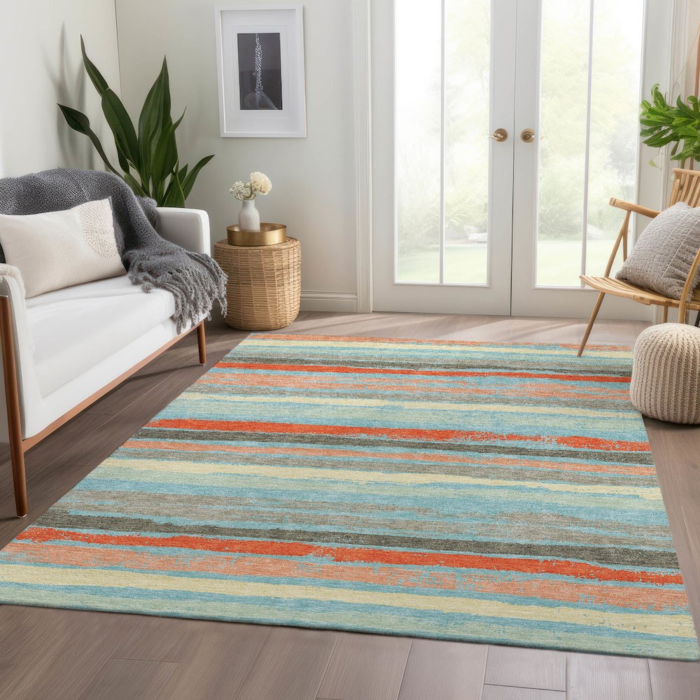 Premium Machine Washable Mayfield AMF1019 Sky 9' x 12' Rug. Picture 6