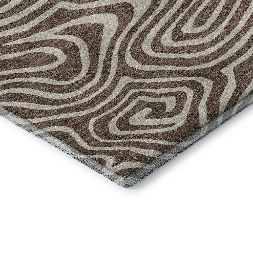 Premium Machine Washable Mayfield AMF1020 Brown 5' x 7'6" Rug. Picture 3