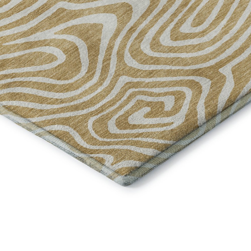 Premium Machine Washable Mayfield AMF1020 Gold 5' x 7'6" Rug. Picture 3