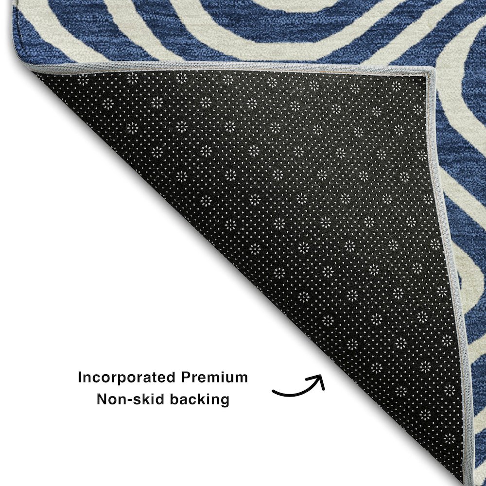 Premium Machine Washable Mayfield AMF1020 Navy 5' x 7'6" Rug. Picture 2