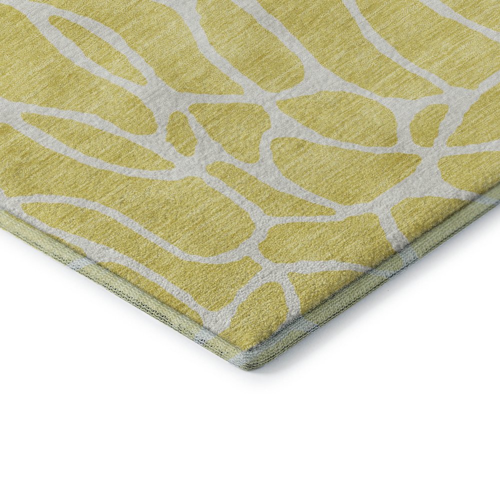 Premium Machine Washable Mayfield AMF1024 Yellow 5' x 7'6" Rug. Picture 3