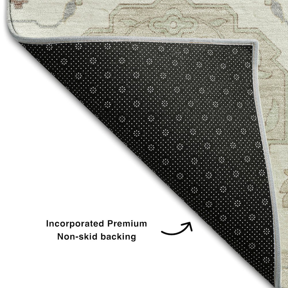 Premium Machine Washable Mayfield AMF1026 Ivory 5' x 7'6" Rug. Picture 2