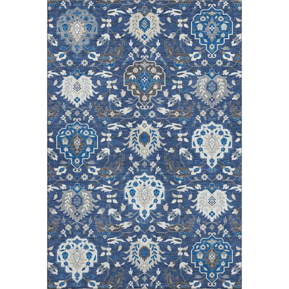 Premium Machine Washable Mayfield AMF1026 Navy 9' x 12' Rug. Picture 1