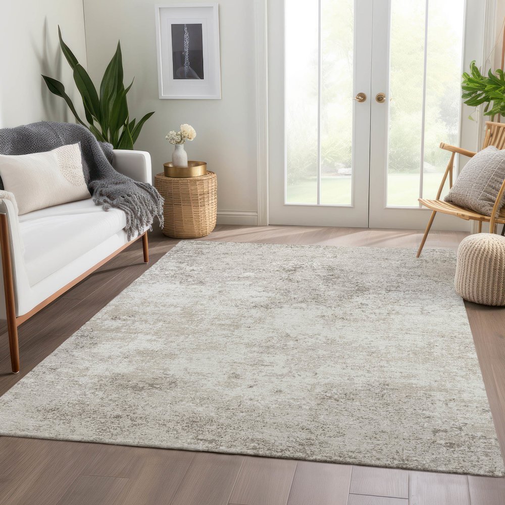 Premium Machine Washable Mayfield AMF1027 Ivory 9' x 12' Rug. Picture 6