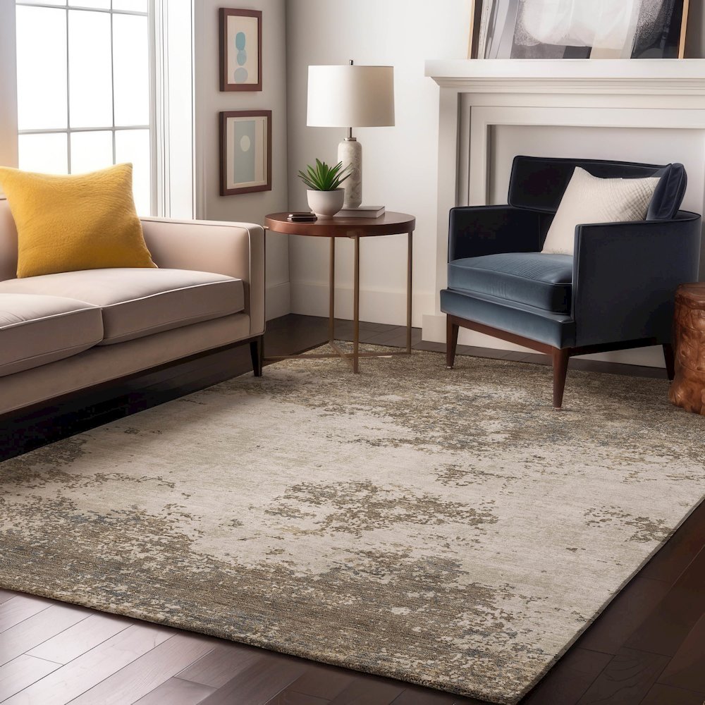 Premium Machine Washable Mayfield AMF1027 Taupe 9' x 12' Rug. Picture 5