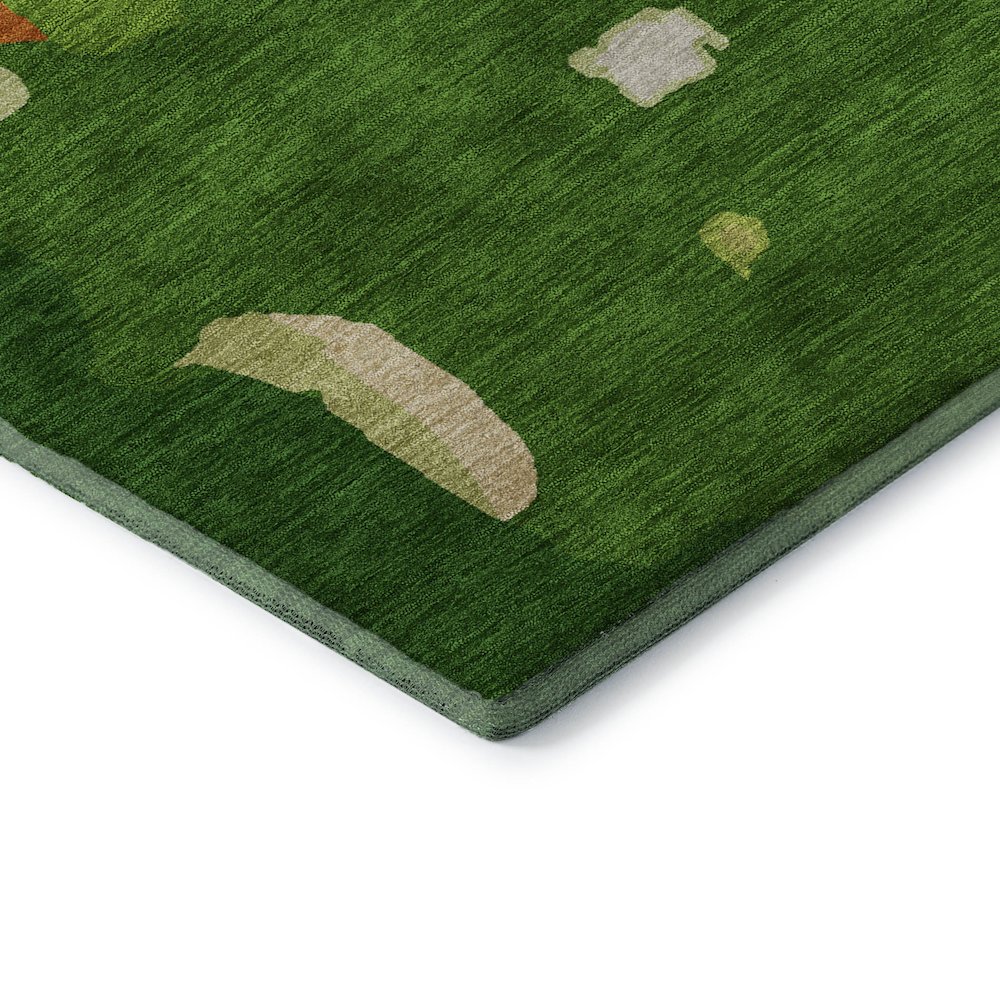 Premium Machine Washable Mayfield AMF1028 Green 5' x 7'6" Rug. Picture 3