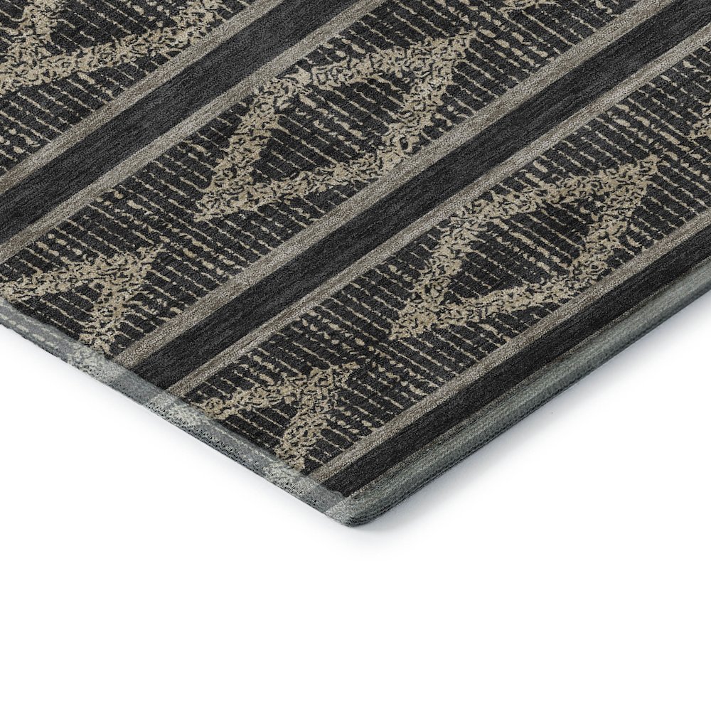 Premium Machine Washable Mayfield AMF1029 Black 5' x 7'6" Rug. Picture 3