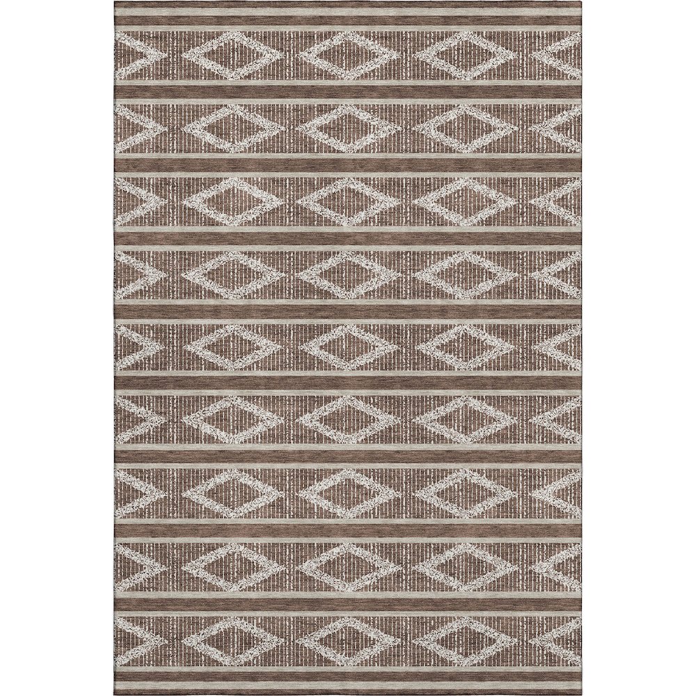 Premium Machine Washable Mayfield AMF1029 Brown 9' x 12' Rug. Picture 1
