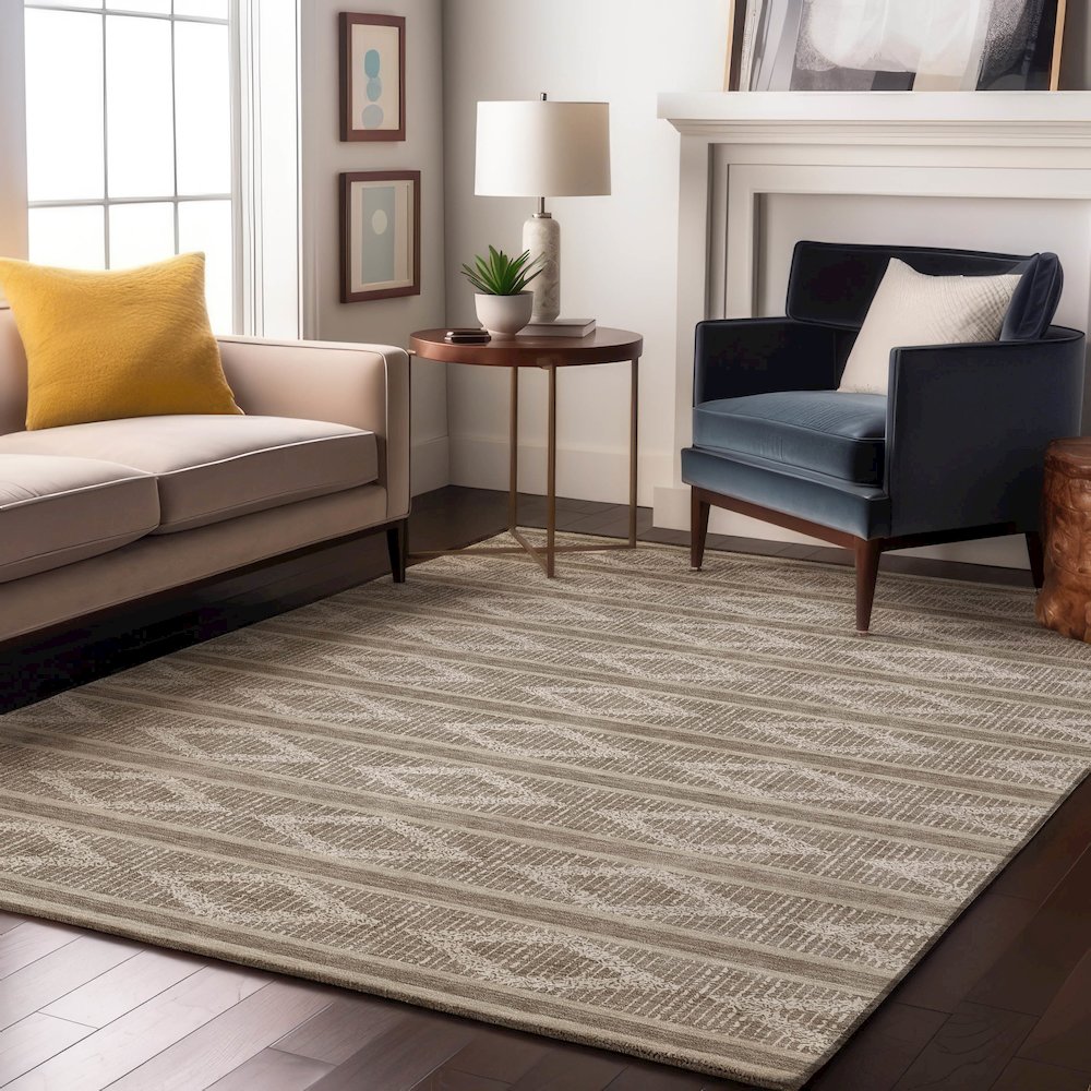 Premium Machine Washable Mayfield AMF1029 Taupe 9' x 12' Rug. Picture 5