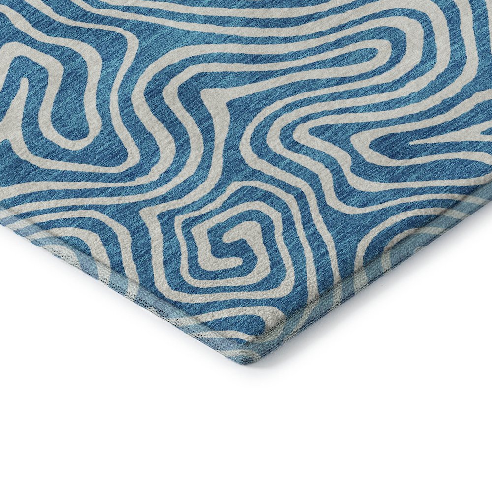 Premium Machine Washable Mayfield AMF1030 Teal 5' x 7'6" Rug. Picture 3
