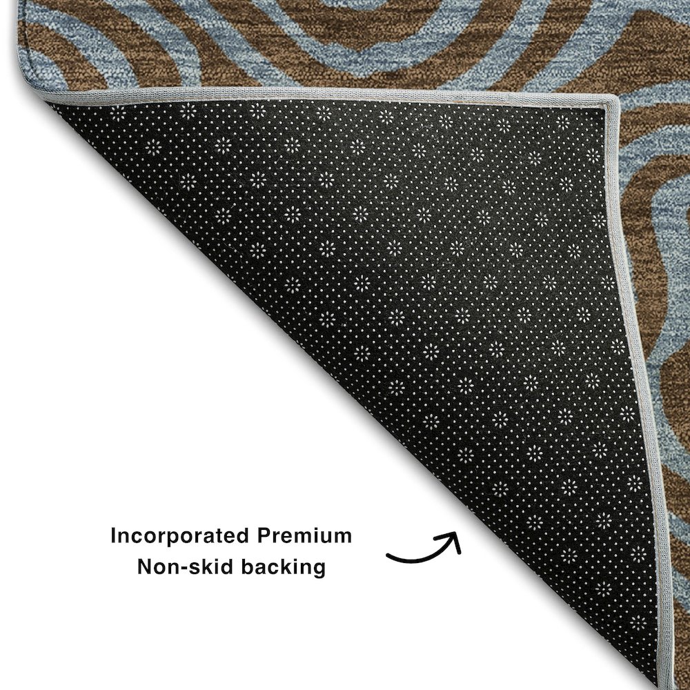 Premium Machine Washable Mayfield AMF1031 Brown 5' x 7'6" Rug. Picture 2