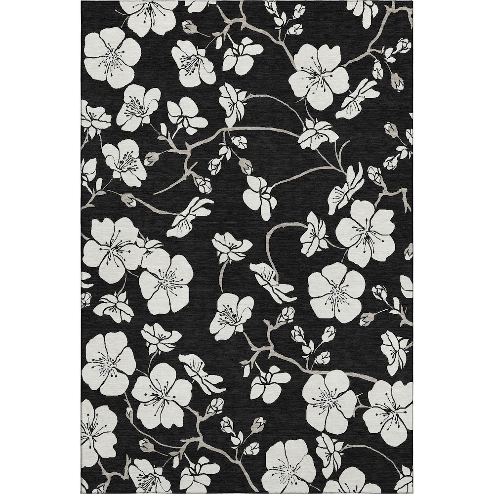 Premium Machine Washable Mayfield AMF1032 Black 9' x 12' Rug. Picture 1