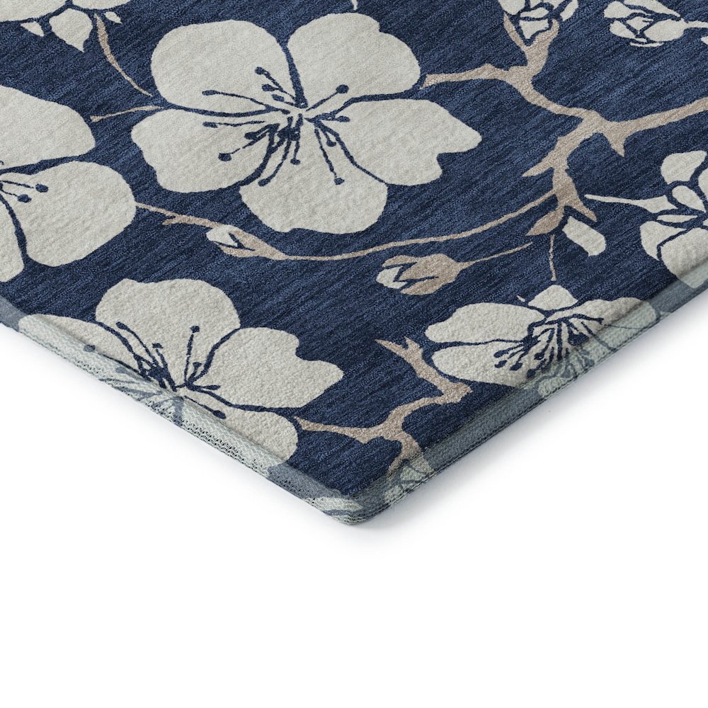 Premium Machine Washable Mayfield AMF1032 Navy 5' x 7'6" Rug. Picture 3
