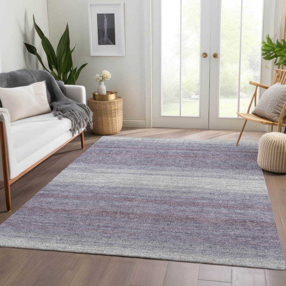 Premium Machine Washable Mayfield AMF1033 Lavender 9' x 12' Rug. Picture 6