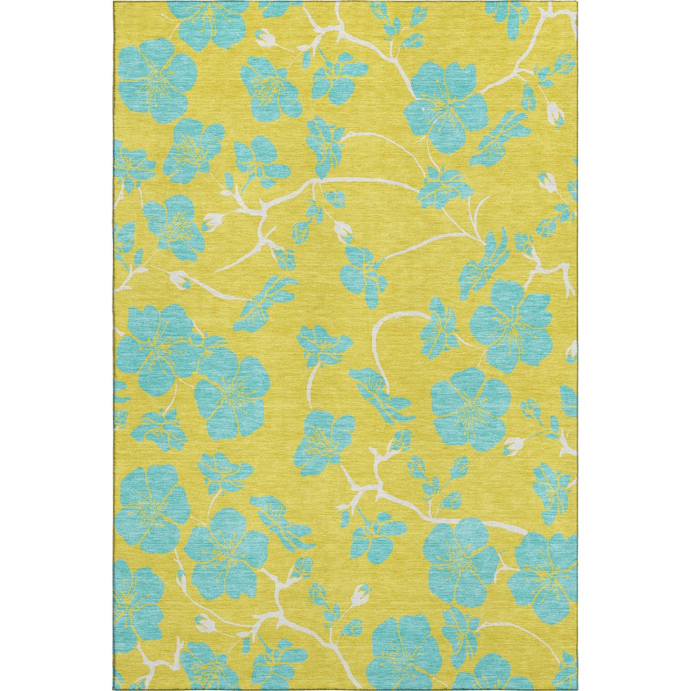 Premium Machine Washable Mayfield AMF1034 Yellow 9' x 12' Rug. Picture 1