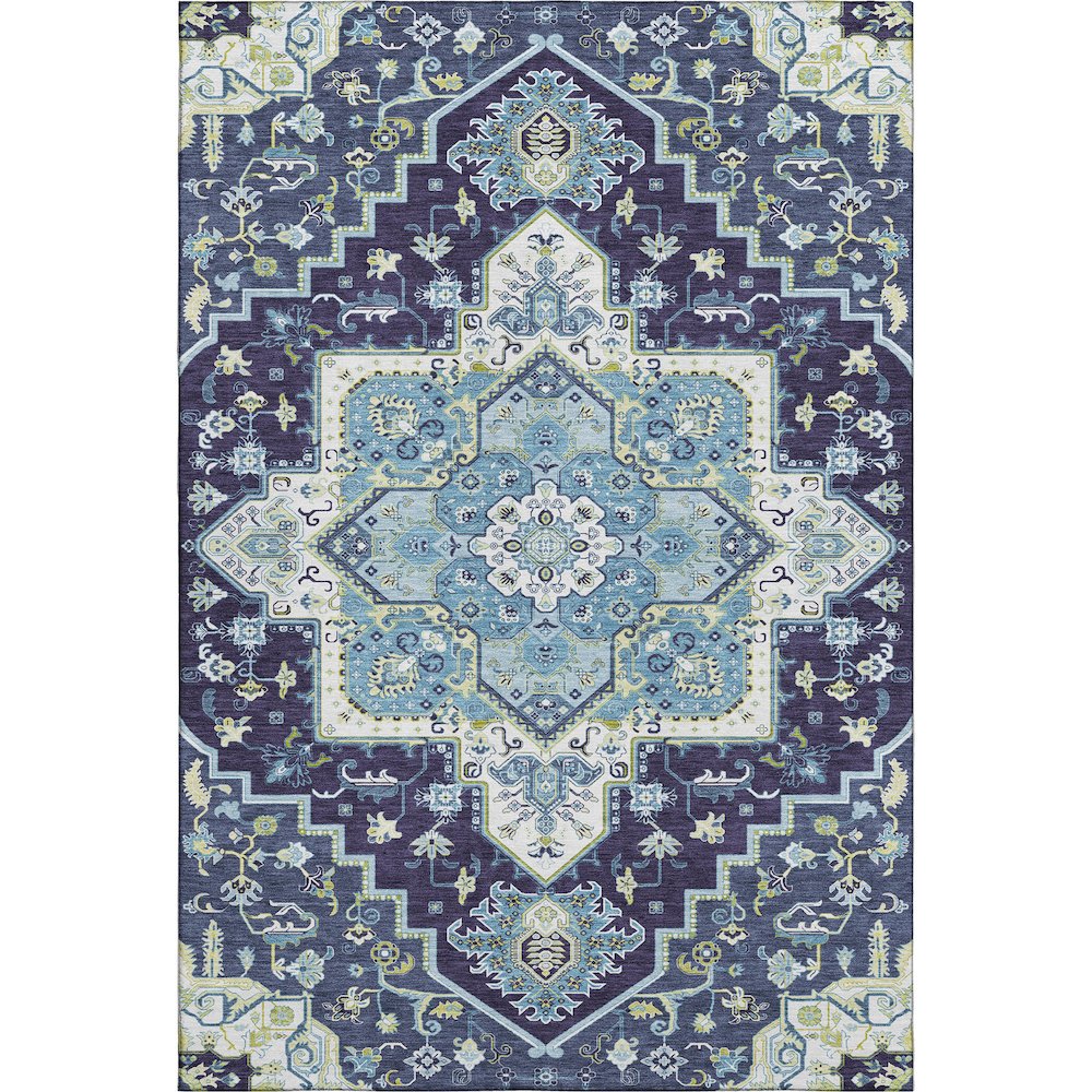 Premium Machine Washable Mayfield AMF1036 Navy 9' x 12' Rug. Picture 1
