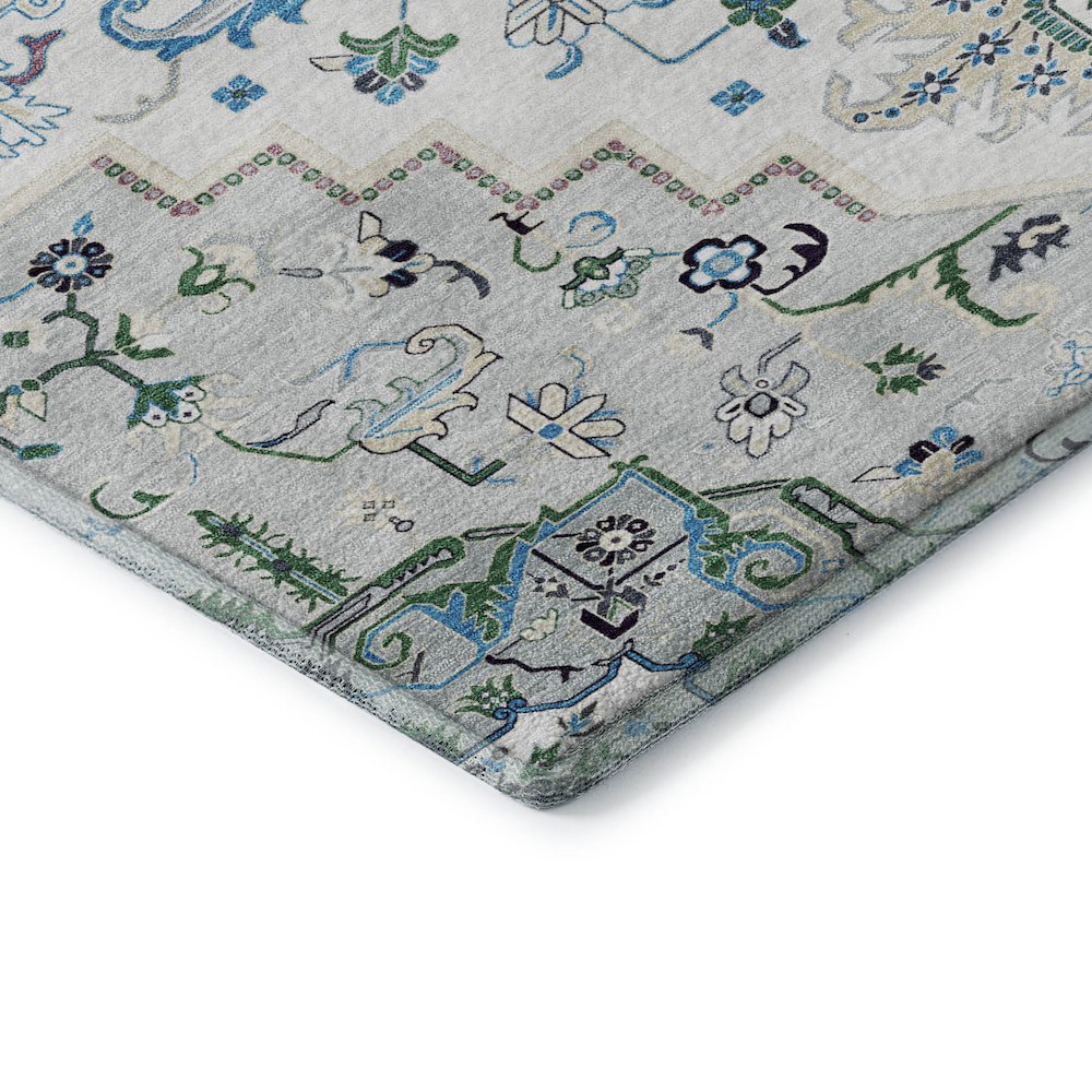 Premium Machine Washable Mayfield AMF1036 Silver 5' x 7'6" Rug. Picture 3
