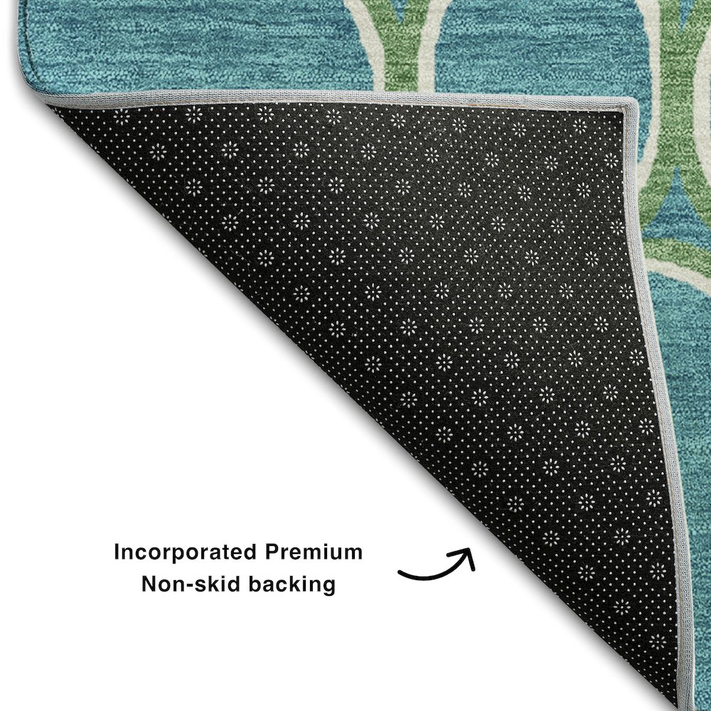 Premium Machine Washable Mayfield AMF1041 Teal 5' x 7'6" Rug. Picture 2