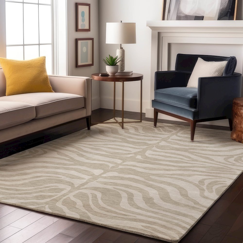 Premium Machine Washable Mayfield AMF1042 Beige 9' x 12' Rug. Picture 5